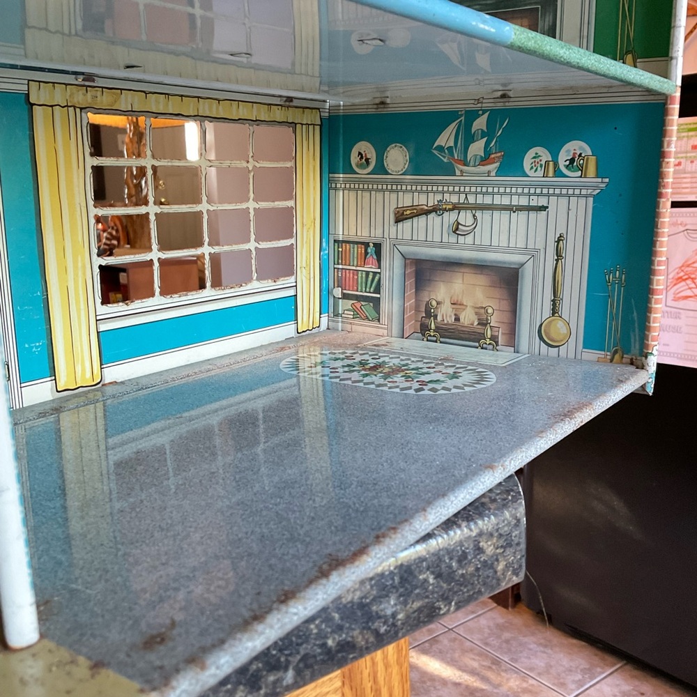 Vintage Marx Dollhouse Tin Metal Litho 1:12 Scale Miniature Mini House 1950s - Picture 8 of 15